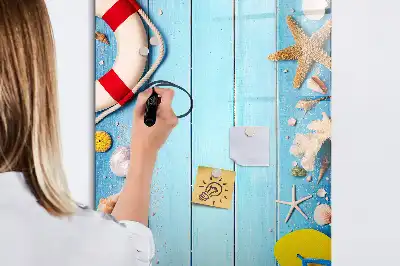 Magnetic dry erase board beach lovers design
