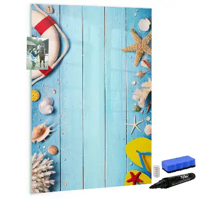 Magnetic dry erase board beach lovers design