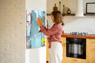 Magnetic dry erase board beach lovers design