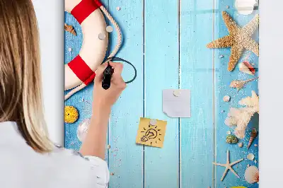 Magnetic dry erase board beach lovers design