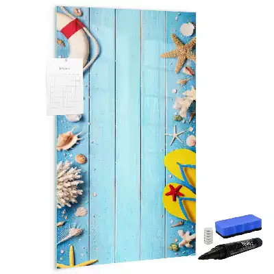 Magnetic dry erase board beach lovers design
