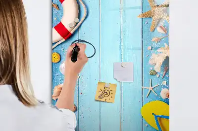 Magnetic dry erase board beach lovers design