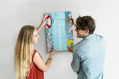 Magnetic dry erase board beach lovers design