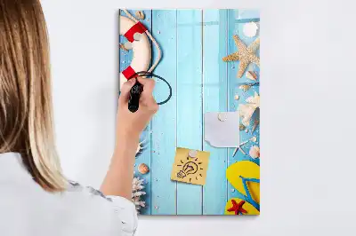 Magnetic dry erase board beach lovers design