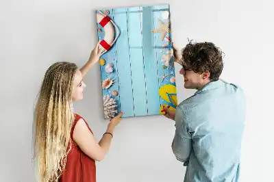 Magnetic dry erase board beach lovers design