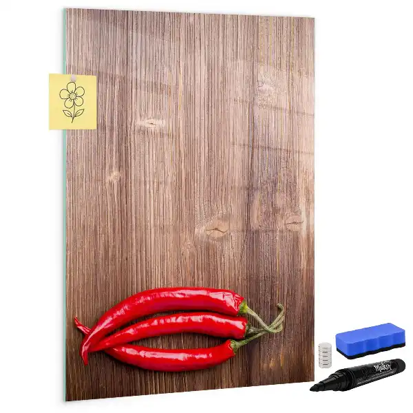 Magnetic dry erase board with a wooden frame