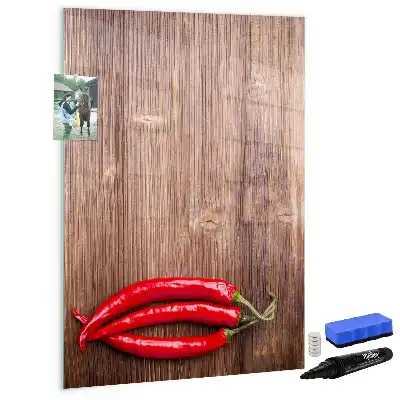 Magnetic dry erase board with a wooden frame