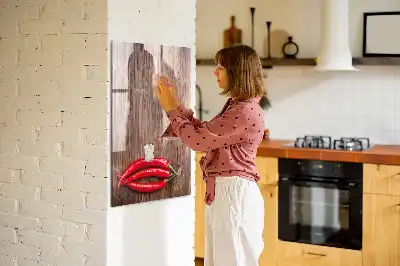 Magnetic dry erase board with a wooden frame
