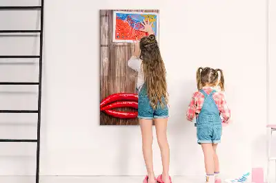 Magnetic dry erase board with a wooden frame