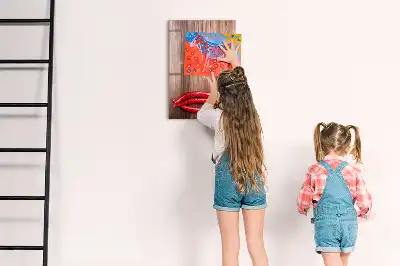 Magnetic dry erase board with a wooden frame