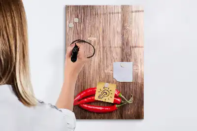 Magnetic dry erase board with a wooden frame