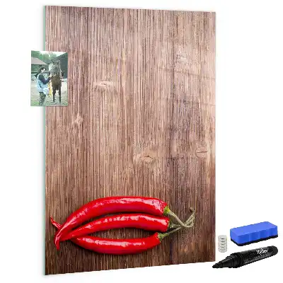 Magnetic dry erase board with a wooden frame