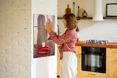 Magnetic dry erase board with a wooden frame