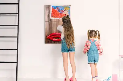 Magnetic dry erase board with a wooden frame