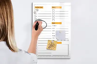 Magnetic writing board to-do list design