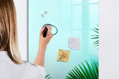 Magnetic writing board with exotic leaves pattern