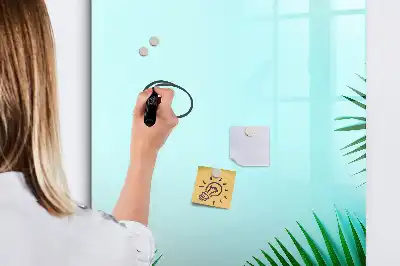 Magnetic writing board with exotic leaves pattern