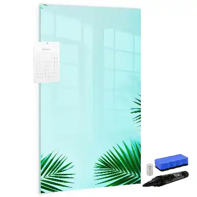 Magnetic writing board with exotic leaves pattern