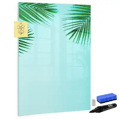 Magnetic dry erase board with palm leaves pattern
