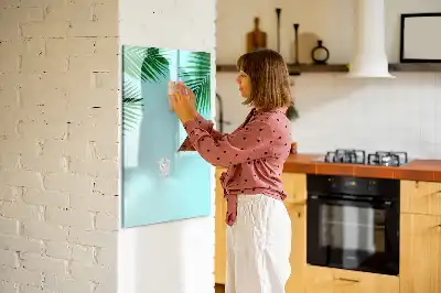 Magnetic dry erase board with palm leaves pattern