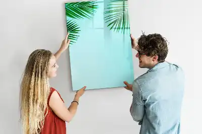Magnetic dry erase board with palm leaves pattern