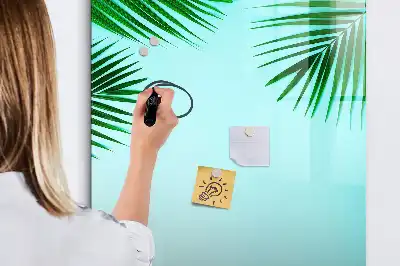 Magnetic dry erase board with palm leaves pattern