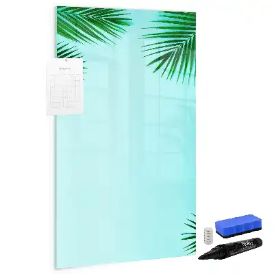 Magnetic dry erase board with palm leaves pattern