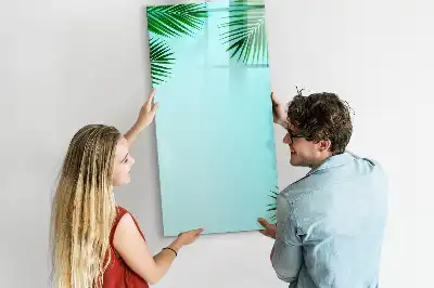 Magnetic dry erase board with palm leaves pattern