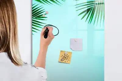 Magnetic dry erase board with palm leaves pattern