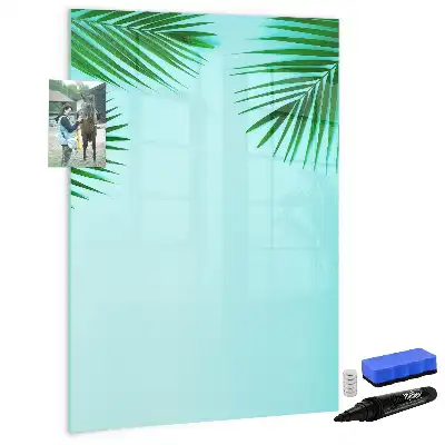 Magnetic dry erase board with palm leaves pattern