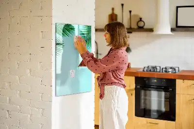 Magnetic dry erase board with palm leaves pattern