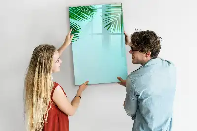 Magnetic dry erase board with palm leaves pattern