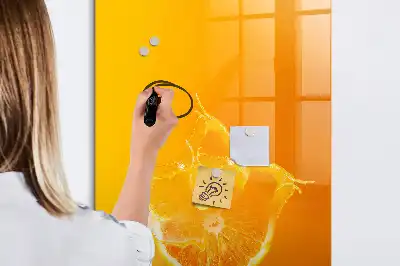 Magnetic writing board orange juice design