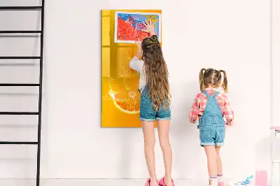 Magnetic writing board orange juice design