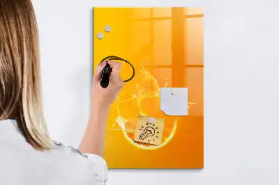 Magnetic writing board orange juice design