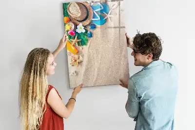 Magnetic dry erase board sandy beach design