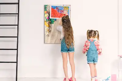 Magnetic dry erase board sandy beach design