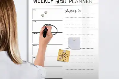 Weekly meal planner magnetic dry erase board