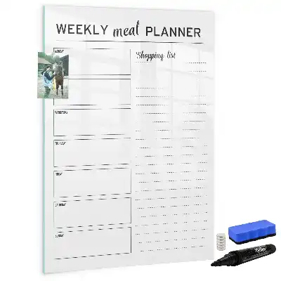 Weekly meal planner magnetic dry erase board