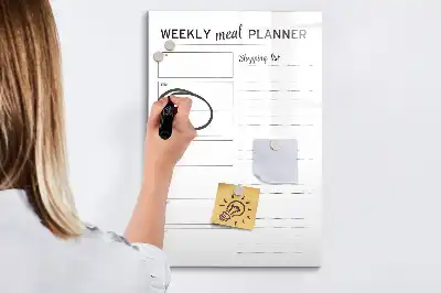 Weekly meal planner magnetic dry erase board