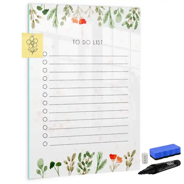 Magnetic writing board for daily to-do lists