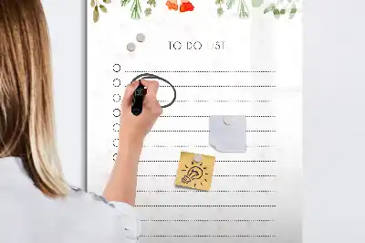 Magnetic writing board for daily to-do lists