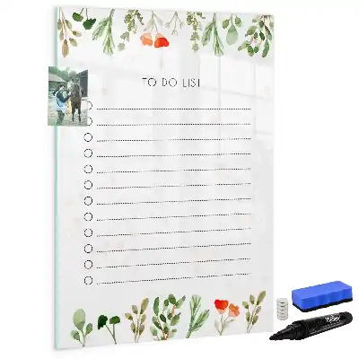Magnetic writing board for daily to-do lists