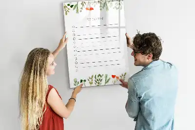 Magnetic writing board for daily to-do lists