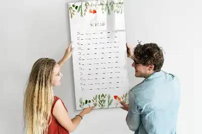 Magnetic writing board for daily to-do lists