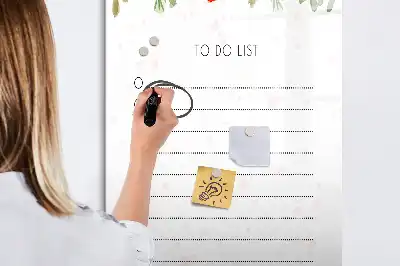 Magnetic writing board for daily to-do lists