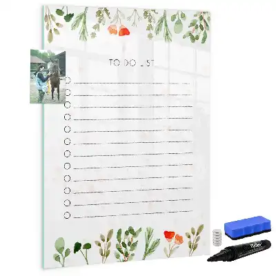 Magnetic writing board for daily to-do lists