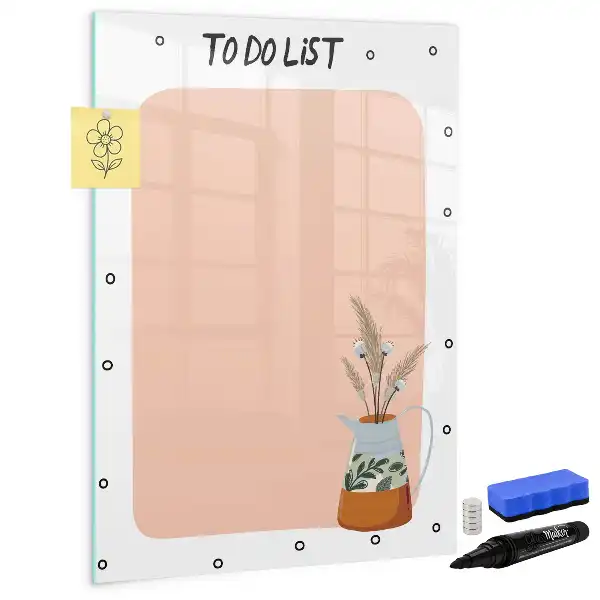 Magnetic dry erase board to-do list