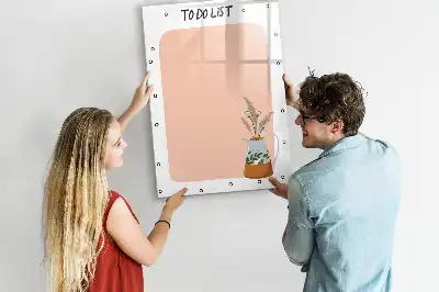 Magnetic dry erase board to-do list