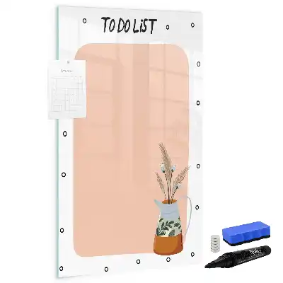 Magnetic dry erase board to-do list